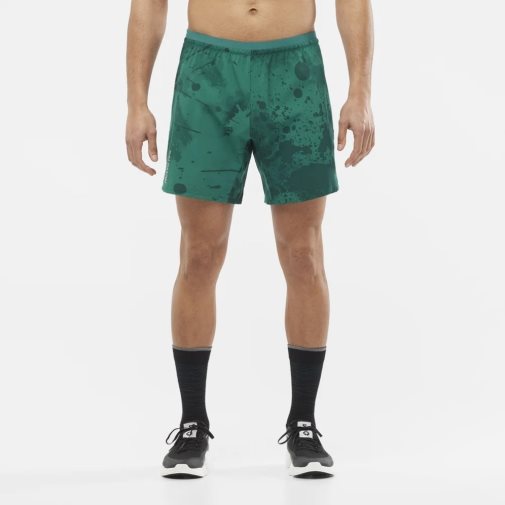 Green Salomon Cross 7'' No Liner Men's Shorts | IE NM0657